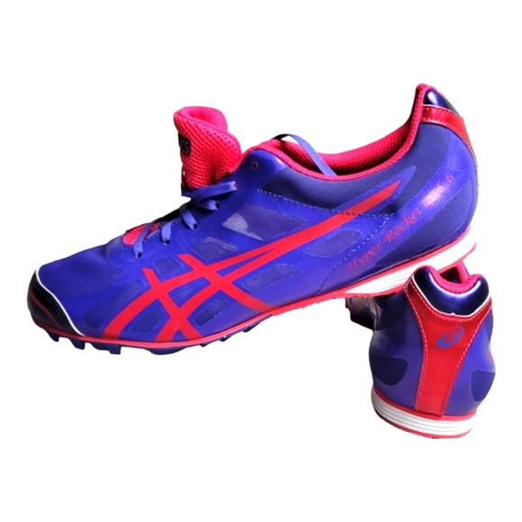 **NWT** ASICS Track Hyper-ROCKET Girl Hot Punch/Purple Spike/Cleat Shoes - Picture 9 of 10